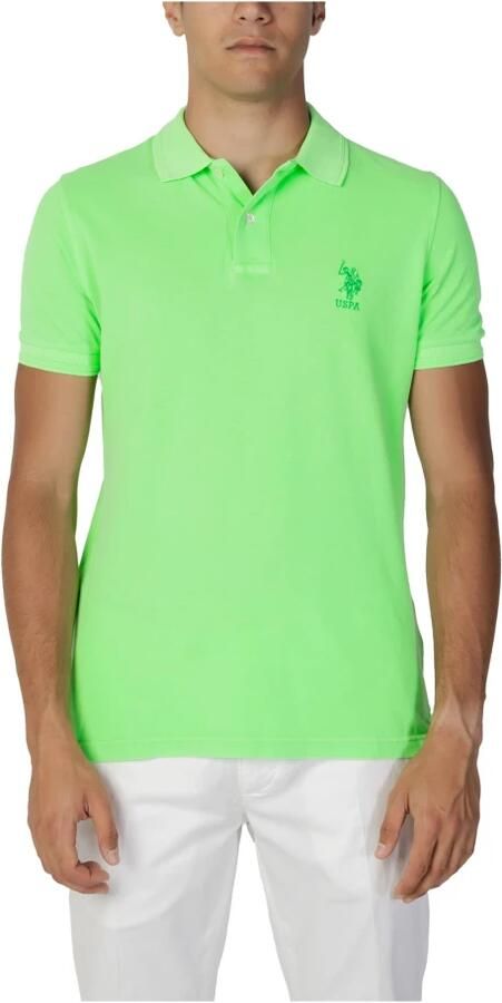 U.s. Polo Assn. Groen Katoenen Poloshirt Korte Mouw Green Heren - Foto 3