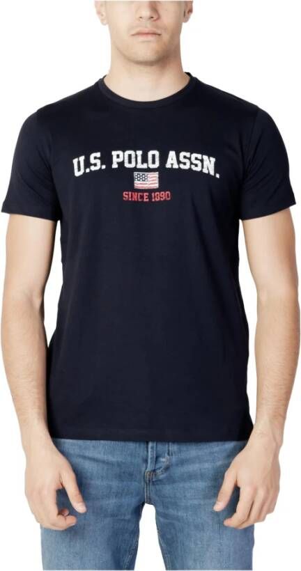 U.s. Polo Assn. Heren Blauw Print T-shirt Blauw Heren