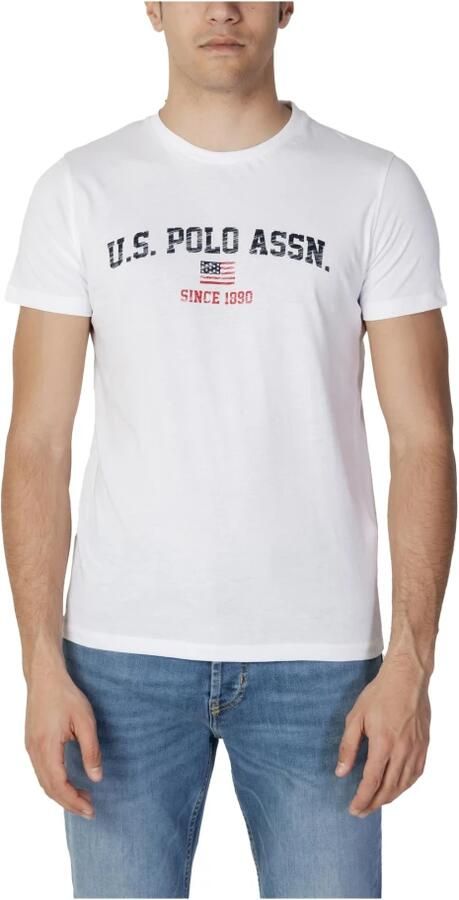 U.s. Polo Assn. Heren Print T-shirt White Heren