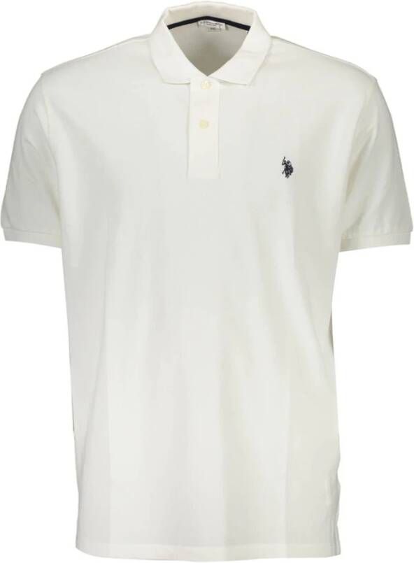 U.s. Polo Assn. Stijlvol wit geborduurd poloshirt voor mannen White Heren