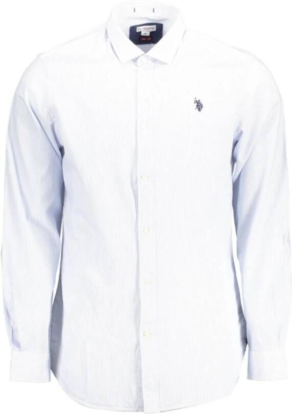 U.s. Polo Assn. Lichtblauw katoenen overhemd voor mannen Blue Heren