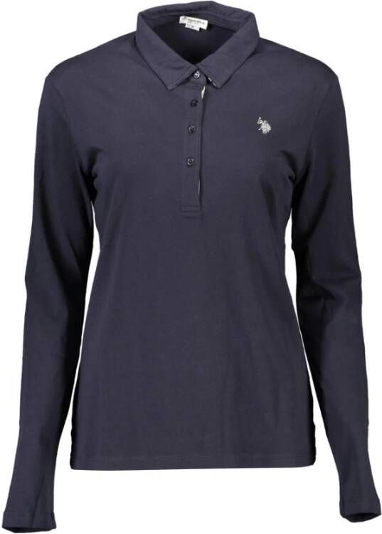 U.s. Polo Assn. Blauw poloshirt met lange mouwen voor vrouwen Blue Dames