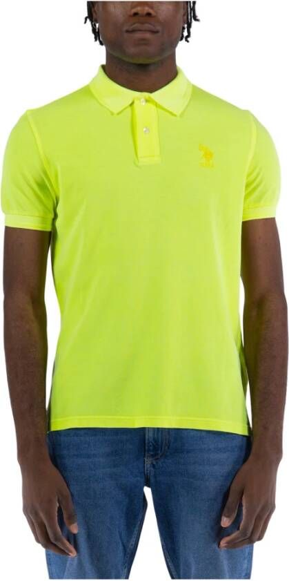 U.s. Polo Assn. Heren Gele Polo Shirt Yellow Heren