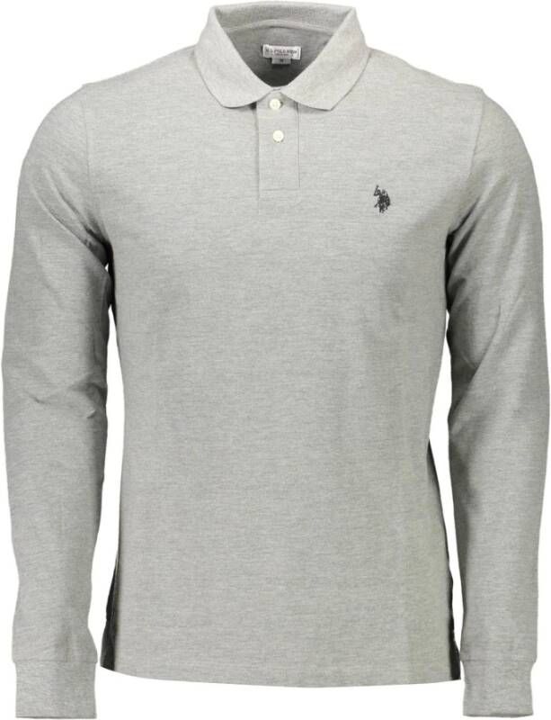 U.s. Polo Assn. Elegant poloshirt met lange mouwen in grijs Gray Heren