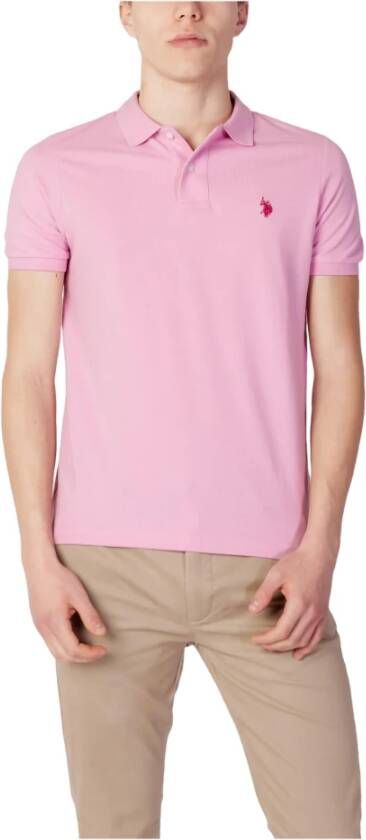 U.s. Polo Assn. Katoenen poloshirt met korte mouwen Pink Heren