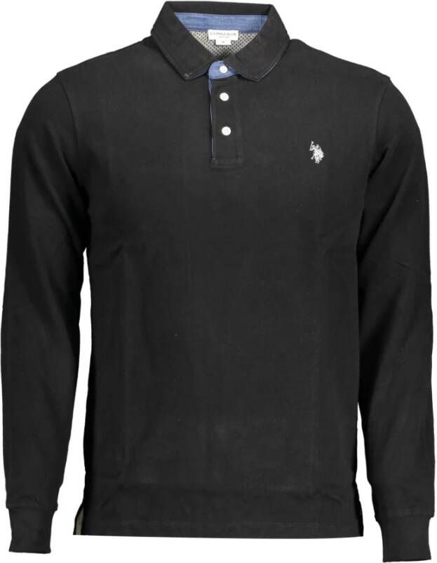 U.s. Polo Assn. Elegante polo met lange mouwen en contrasterende accenten Black Heren