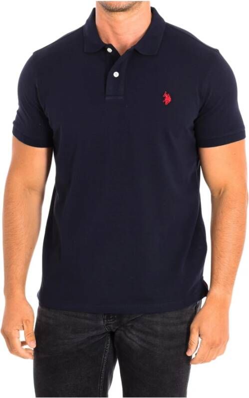 U.s. Polo Assn. King Piqué Polo Shirt Blue Heren