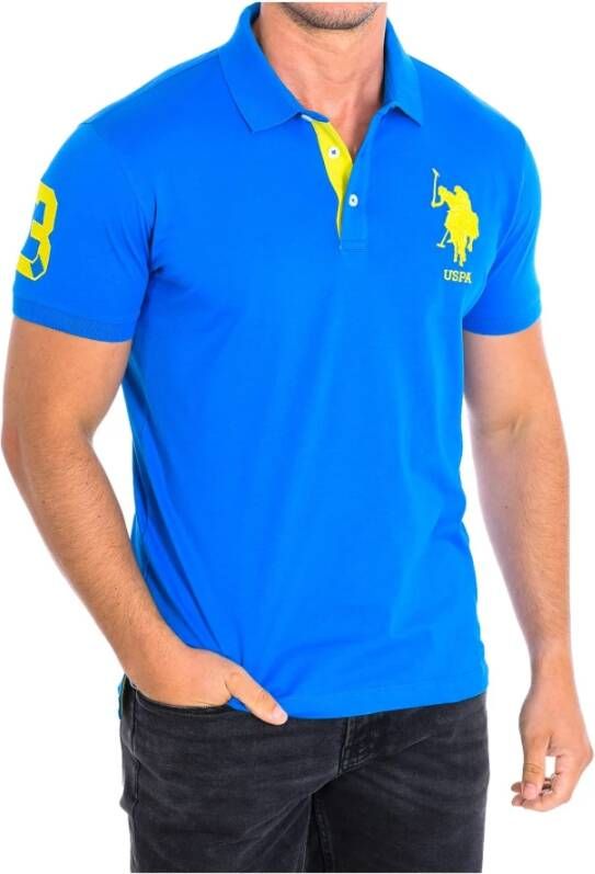 U.s. Polo Assn. Blauw poloshirt met korte mouwen Blue Heren