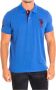 U.s. Polo Assn. Korte Mouw Polo in Khaki Blue Heren - Thumbnail 1