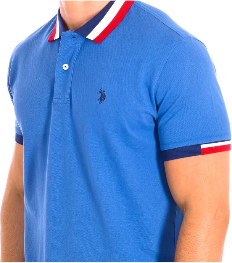 U.s. Polo Assn. Korte Mouw Polo in Marineblauw Blue Heren
