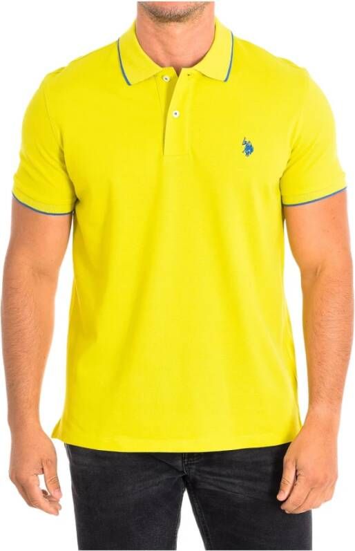 U.s. Polo Assn. Korte Mouw Polo in Zwart Yellow Heren