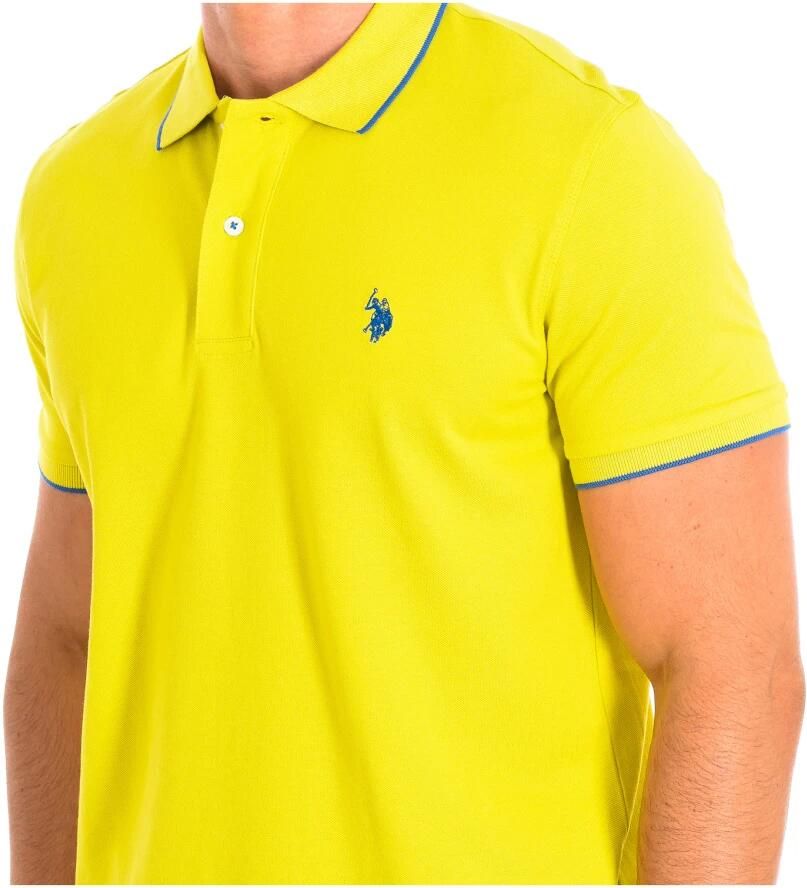 U.s. Polo Assn. Korte Mouw Polo in Zwart Yellow Heren - Foto 2