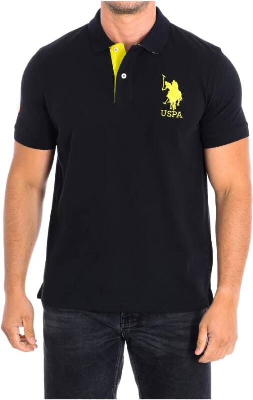U.s. Polo Assn. Korte Mouw Polo in Khaki Black Heren