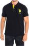 U.s. Polo Assn. Korte Mouw Polo in Khaki Black Heren - Thumbnail 1