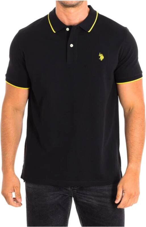 U.s. Polo Assn. Korte Mouw Polo in Zwart Black Heren