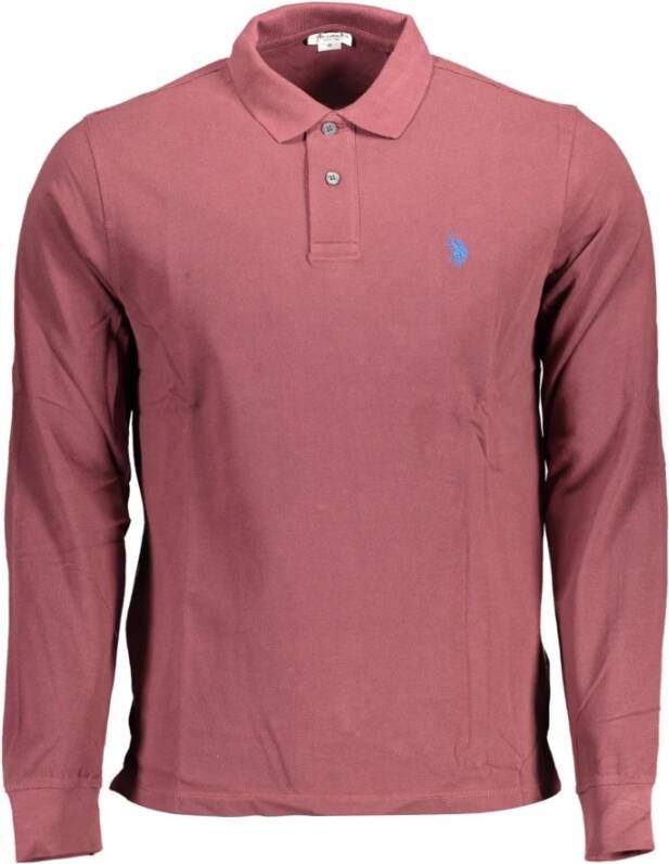 U.s. Polo Assn. Paarse Polo Shirt met Lange Mouwen Purple Heren