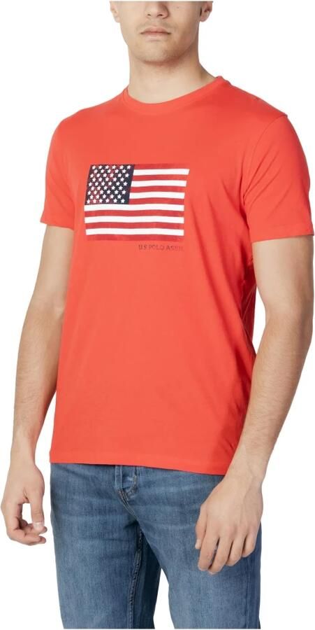U.s. Polo Assn. Rode Katoenen Heren Lente Zomer T-Shirt Red Heren - Foto 3