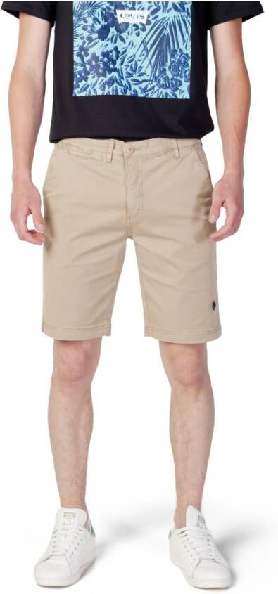 U.s. Polo Assn. Beige Herenshorts met Ritssluiting en Knoopsluiting Beige Heren