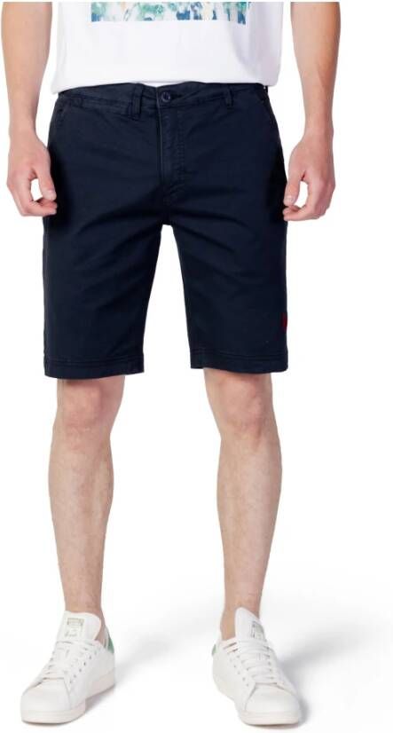 U.s. Polo Assn. Blauwe herenshorts met ritssluiting en knoopsluiting Blue Heren