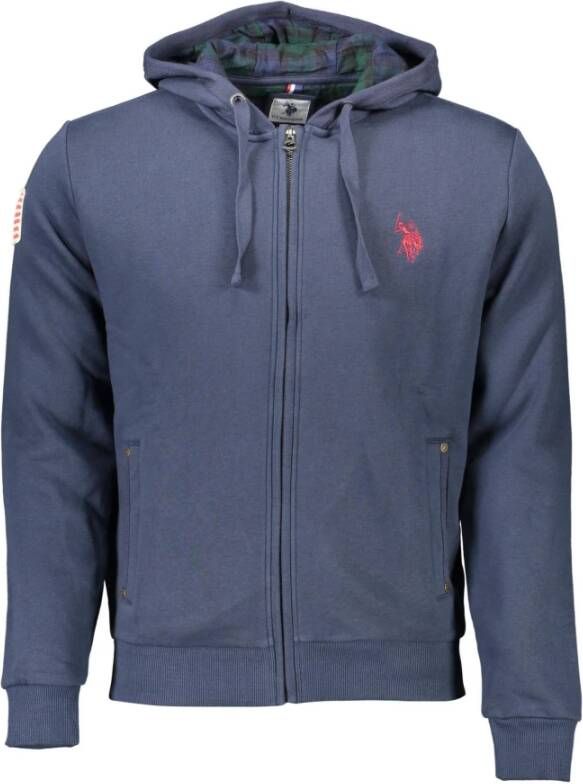 U.s. Polo Assn. Stijlvol blauw capuchon sweatshirt met borduurwerk Blue Heren