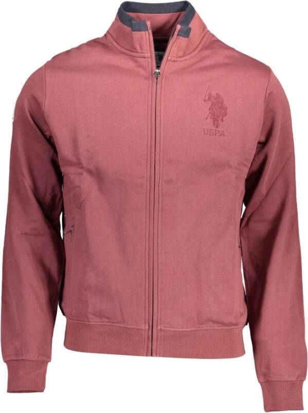 U.s. Polo Assn. Paarse Katoenen Sweater met Rits en Borduursel Purple Heren