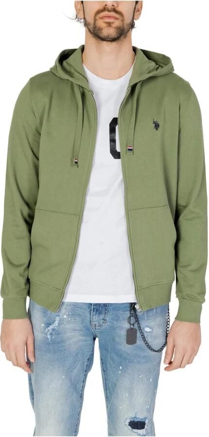 U.s. Polo Assn. Katoenen Hoodie Trui Green Heren