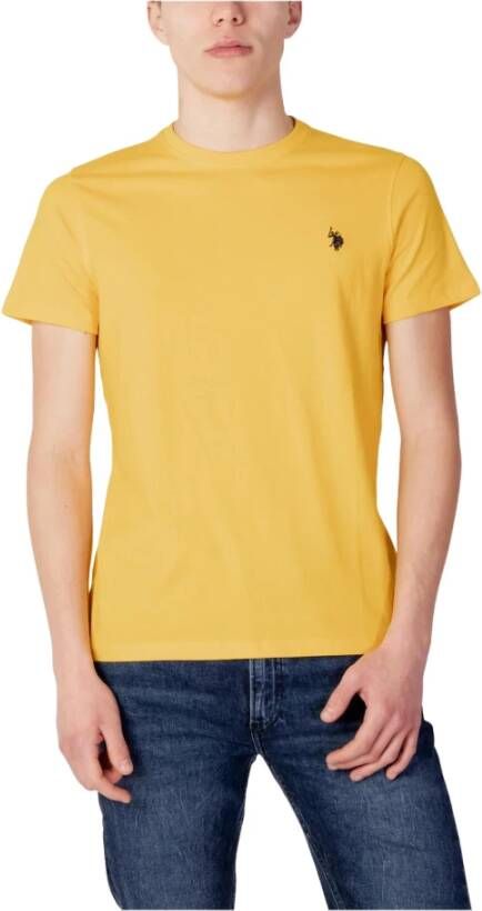 U.s. Polo Assn. Gele Effen Korte Mouw T-shirt Yellow Heren
