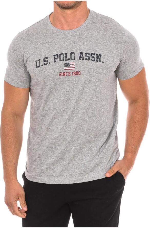 U.s. Polo Assn. T-shirt met Korte Mouwen en Geribbelde Hals Gray Heren - Foto 3