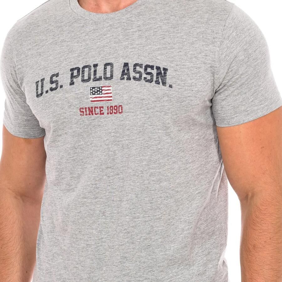 U.s. Polo Assn. T-shirt met Korte Mouwen en Geribbelde Hals Gray Heren