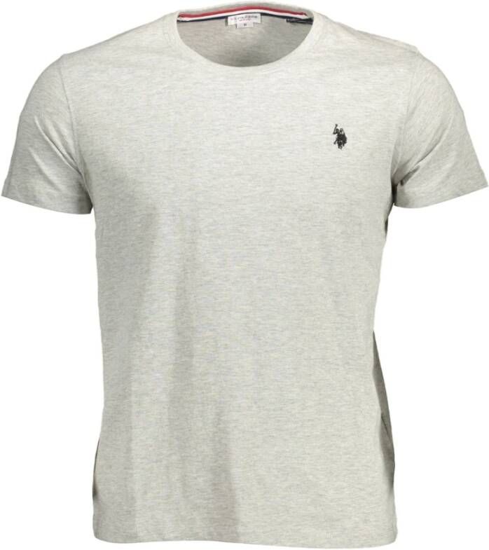 U.s. Polo Assn. Geborduurd Logo T-shirt Katoen Ronde Hals Gray Heren