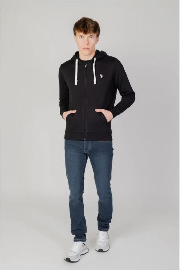 U.s. Polo Assn. Zwarte Hoodie van Katoen Black Heren