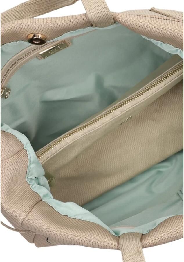 V73 Beige Textiel Shopper met Geborduurde Print Beige Dames - Foto 2