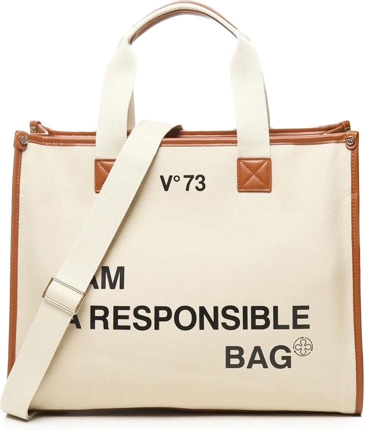 V73 Stijlvolle Schoudertas met Ritssluiting Beige Dames - Foto 4