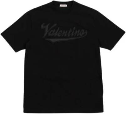 Valentino Black T-shirt with embroidered crest Colour: Noir Zwart Heren