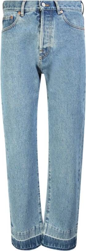 Valentino Blauwe Straight-Leg Jeans met VLogo Signature Blauw Heren