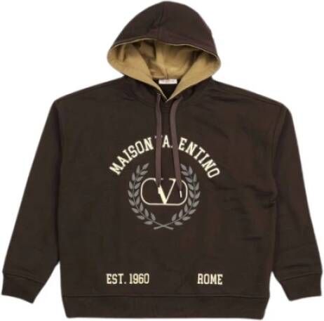 Valentino Brown cotton hoodie Bruin Heren