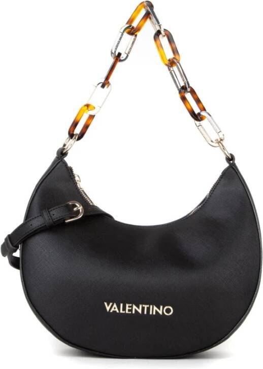 Valentino by Mario Valentino Zwarte schoudertas met kettingriem Black Dames