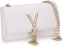 VALENTINO BAGS Zilverkleurige clutch met labelapplicatie model 'DIVINA' - Thumbnail 2