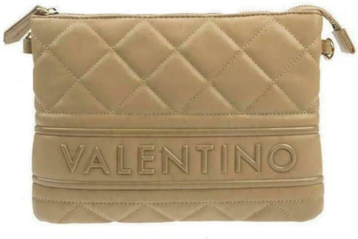 Valentino by Mario Valentino Gewatteerde Clutch Tas met Ritssluiting Beige Dames