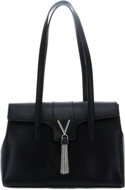 Valentino by Mario Valentino Zwarte polyethyleen schoudertas met meerdere compartimenten Black Dames