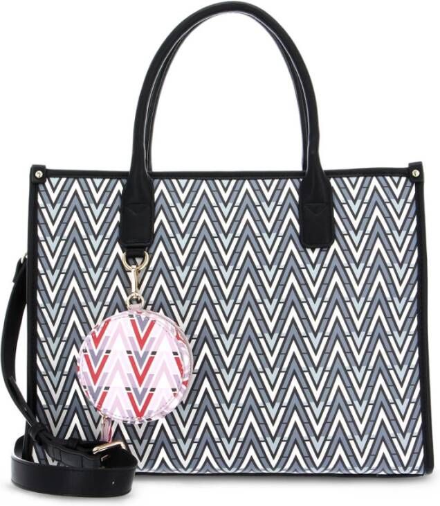 Valentino by Mario Valentino Lente Zomer Rits Shopper met Verstelbare Schouderband Black Dames