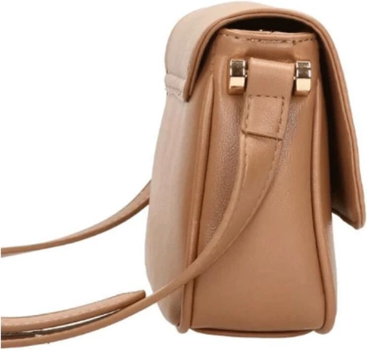 Valentino by Mario Valentino Beige Rechthoekige Handtas met Gouden Inscriptie Beige Dames - Foto 2