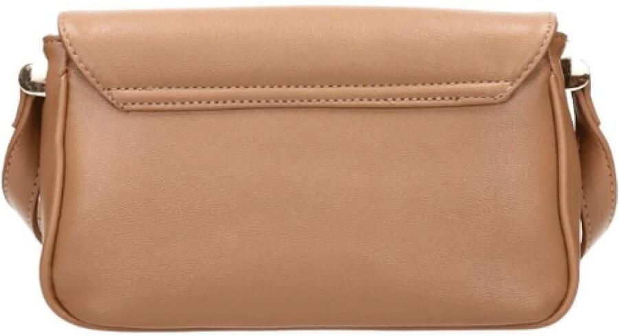 Valentino by Mario Valentino Beige Rechthoekige Handtas met Gouden Inscriptie Beige Dames - Foto 4