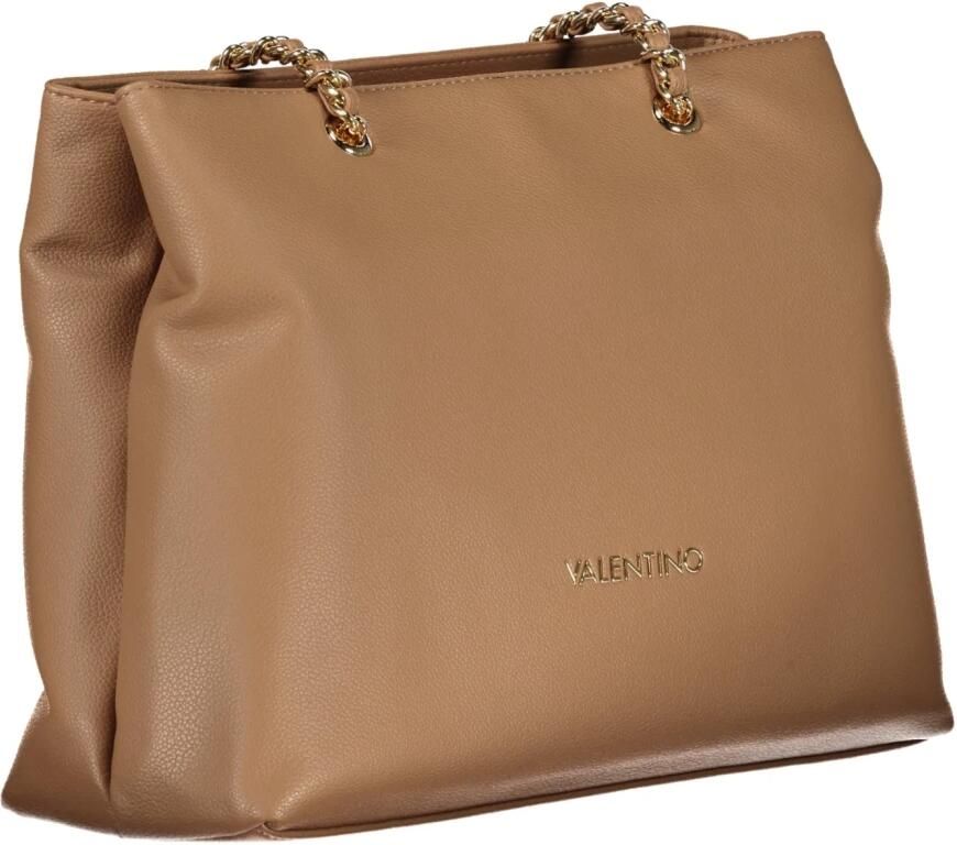 Valentino by Mario Valentino Beige Schoudertas met Ketting en Ritssluiting Beige Dames