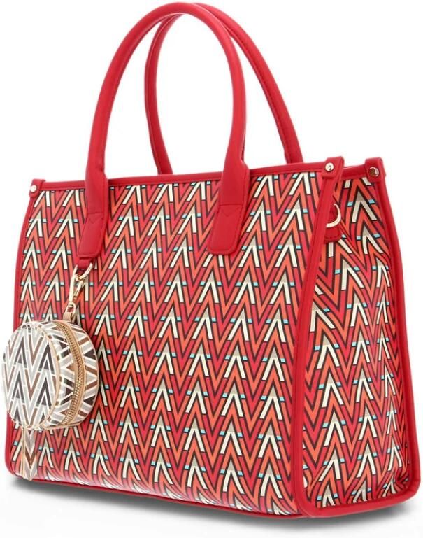 Valentino by Mario Valentino Stijlvolle Shopper met Ritssluiting en Afneembare Schouderband Red Dames - Foto 2