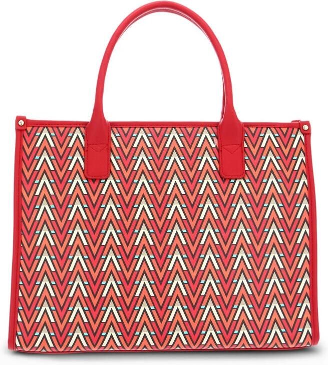 Valentino by Mario Valentino Stijlvolle Shopper met Ritssluiting en Afneembare Schouderband Red Dames