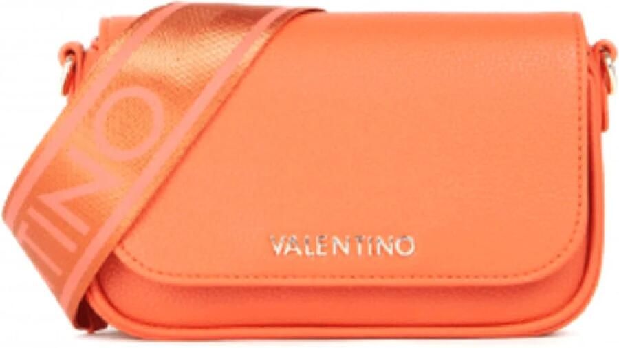 Valentino by Mario Valentino Oranje Rechthoekige Handtas met Gouden Inscriptie Orange Dames