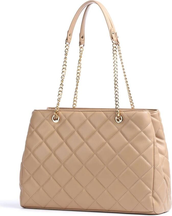 Valentino by Mario Valentino Beige Handtas met Kettingbanden en Meerdere Compartimenten Beige Dames - Foto 3