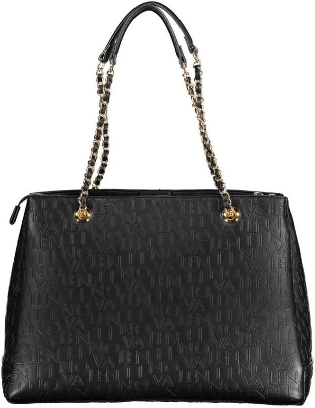Valentino by Mario Valentino Zwarte polyethyleen schoudertas met kettinghengsels Black Dames - Foto 2