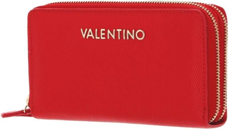 Valentino by Mario Valentino Rode Damesportemonnee Dubbel Compartiment Rits Sluiting Red Dames